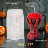 Halloween Handheld Rose Skull Candle Mold