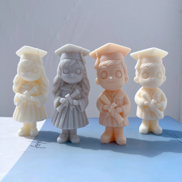 Graduation Girl & Boy Figurine Candle Mold