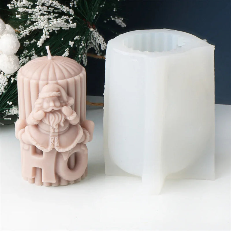 Christmas Cylindrical Candle Silicone Mold