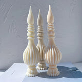 Tall Ribbed Pillar Candle Molds