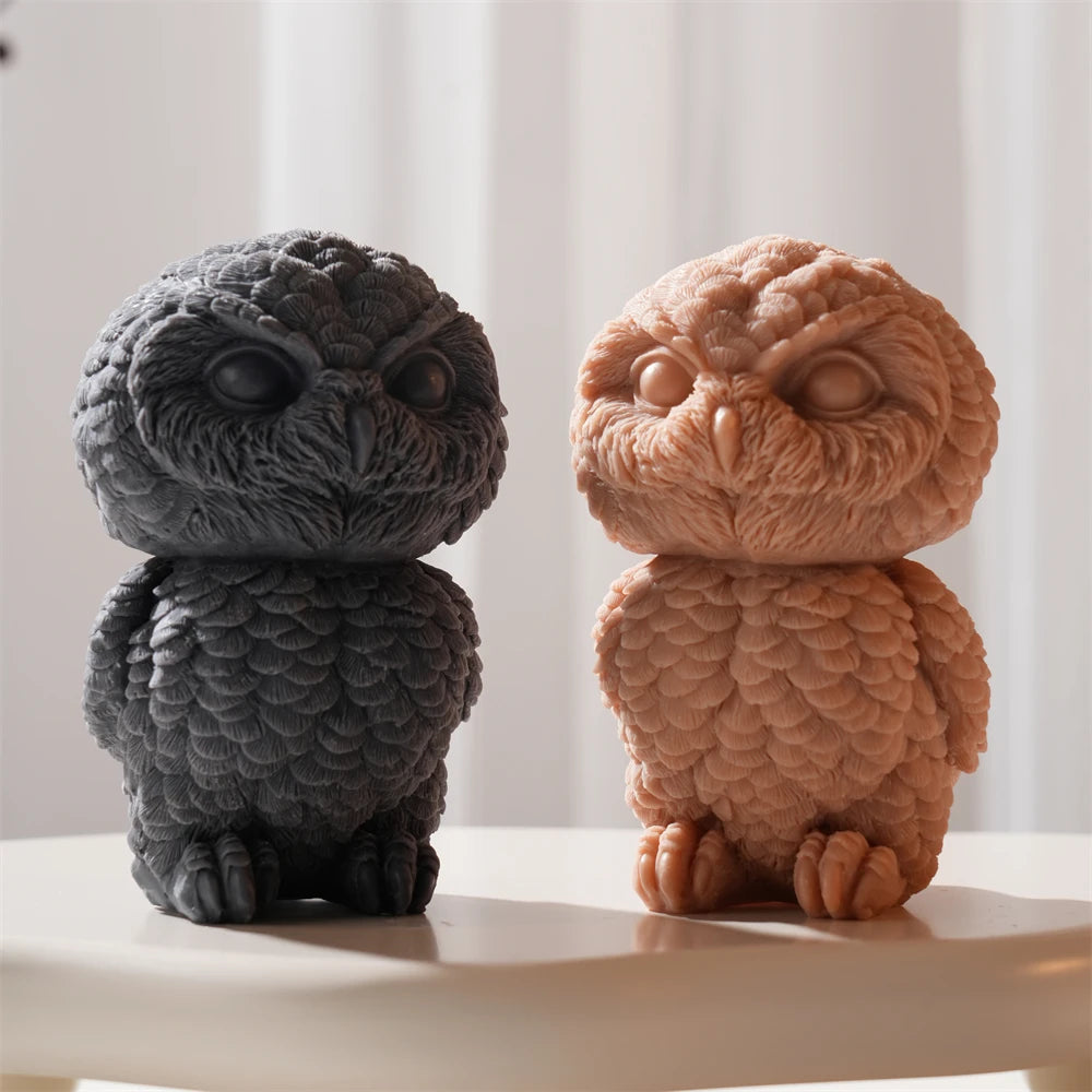 3D Cute Owl Silicone Candle Mold