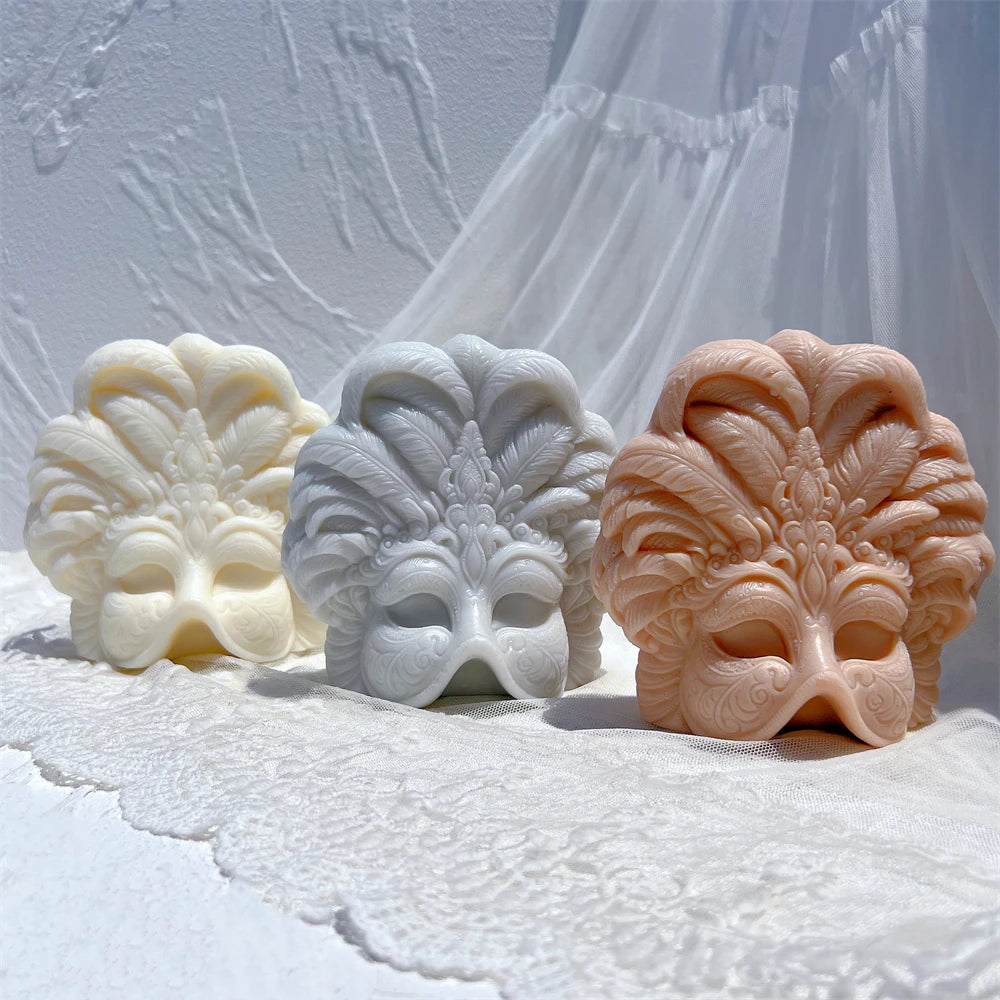 Mardi Gras Masks Candle Silicone Mold