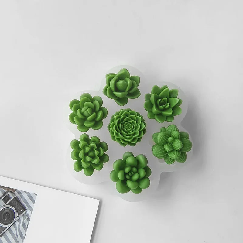 7 in 1 Succulent Candle Mold