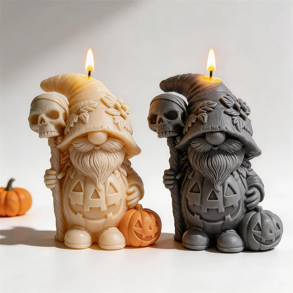 Halloween Pumpkin Gnome Silicone Candle Mold