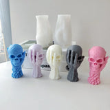Large Hand Held Skull Candle Mold for Halloween DIY