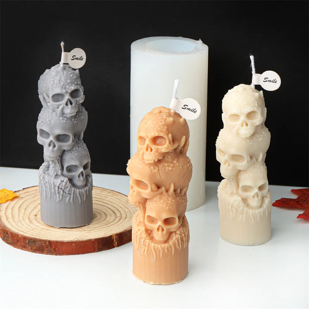 Ghost Fire Skull Silicone Candle Mold