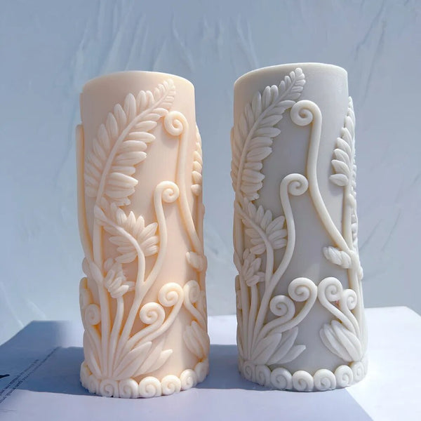 Fern Pillar Candle Mold