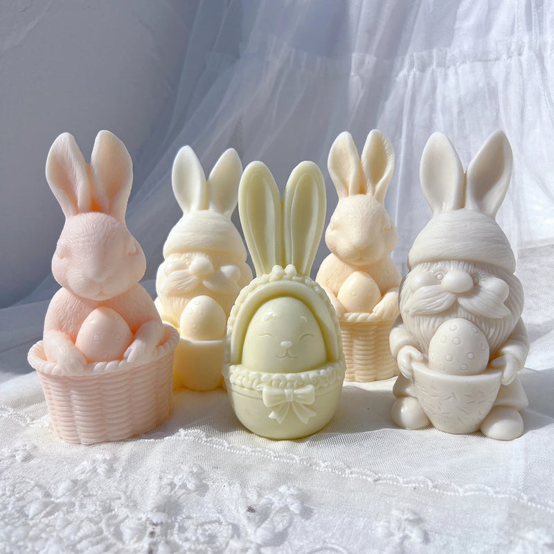 Easter Bunny Silicone Candle Mold - 3D Rabbit Wax Molds