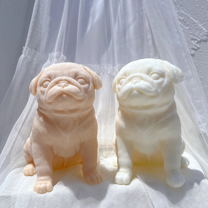 Sitting Pug Dog Candle Mold