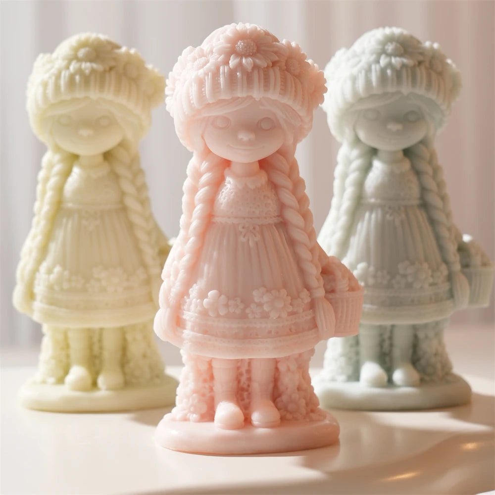 DIY Boho Sunflower Girl Silicone Candle Mold