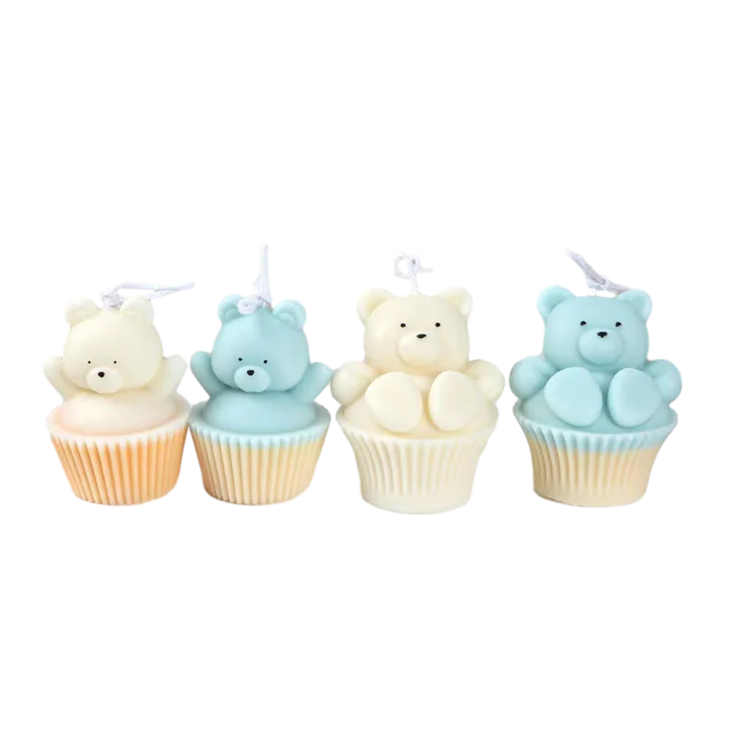 Cupcake Bear Silicone Candle Mold