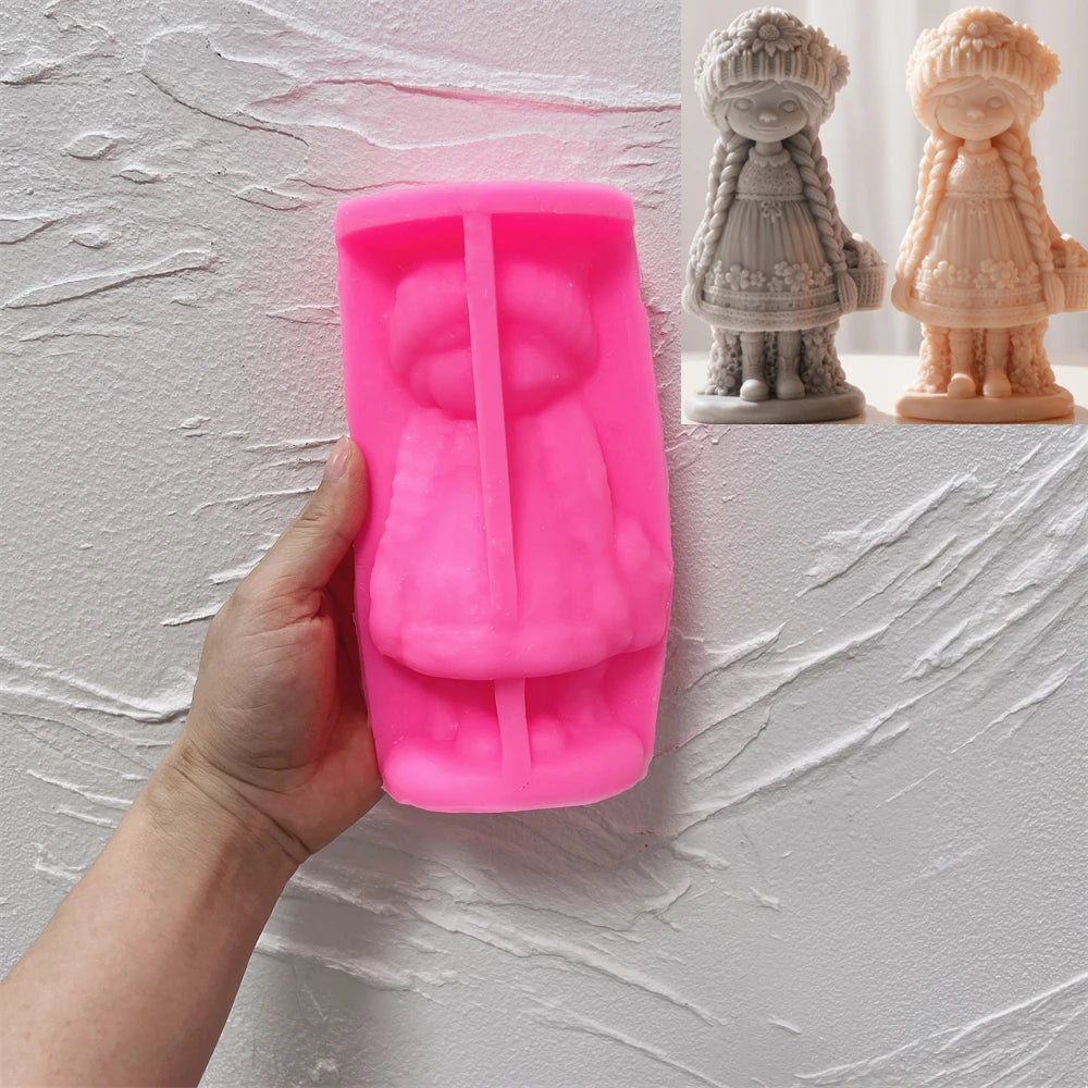 DIY Boho Sunflower Girl Silicone Candle Mold