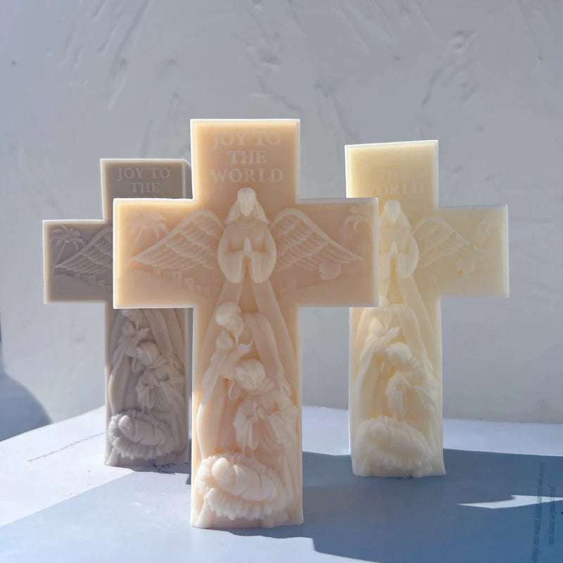 Holy Family Cross Candle Mold Silicone