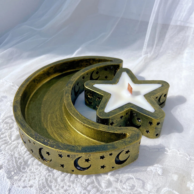 Eid Mubarak Candle Vessel Mold - Moon & Star