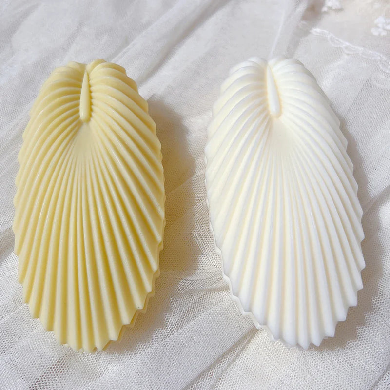 Scallop Shell Pillar Leaf Silicone Candle Mold