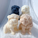 Shar Pei Dog Puppy Silcione Candle Mold