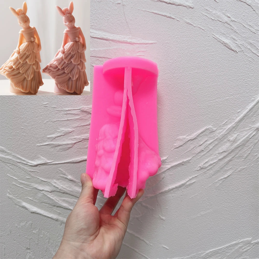 Elegant Lady Rabbit Silicone Candle Mold