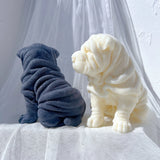 Shar Pei Dog Puppy Silcione Candle Mold