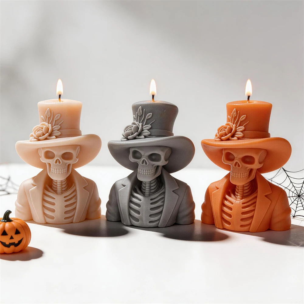 Halloween Zombie Skeleton Silicone Candle Mold