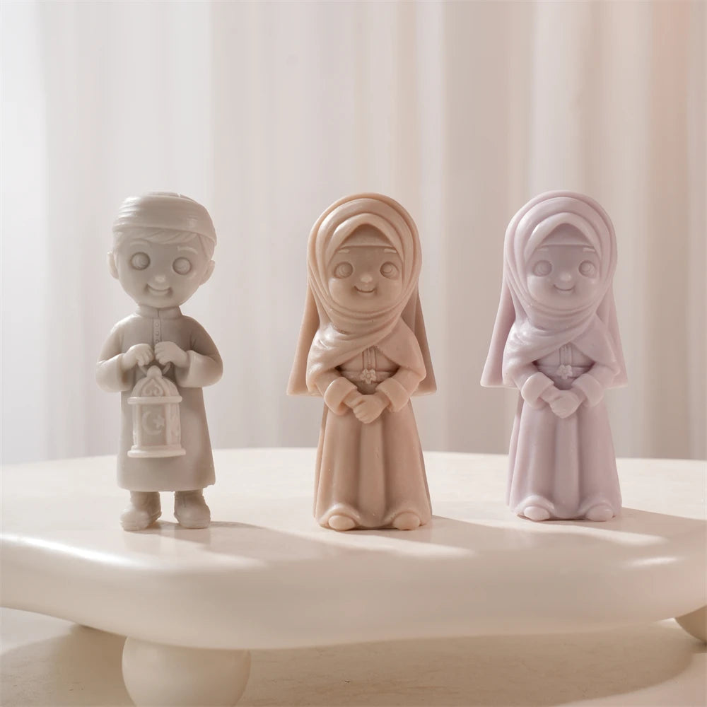 Ramadan Kareem Girl & Boy Figurine Candle Mold