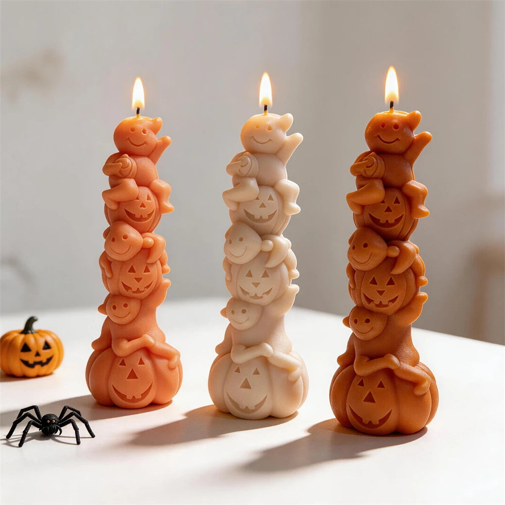 Pumpkin Tower Silicone Candle Mold for Halloween