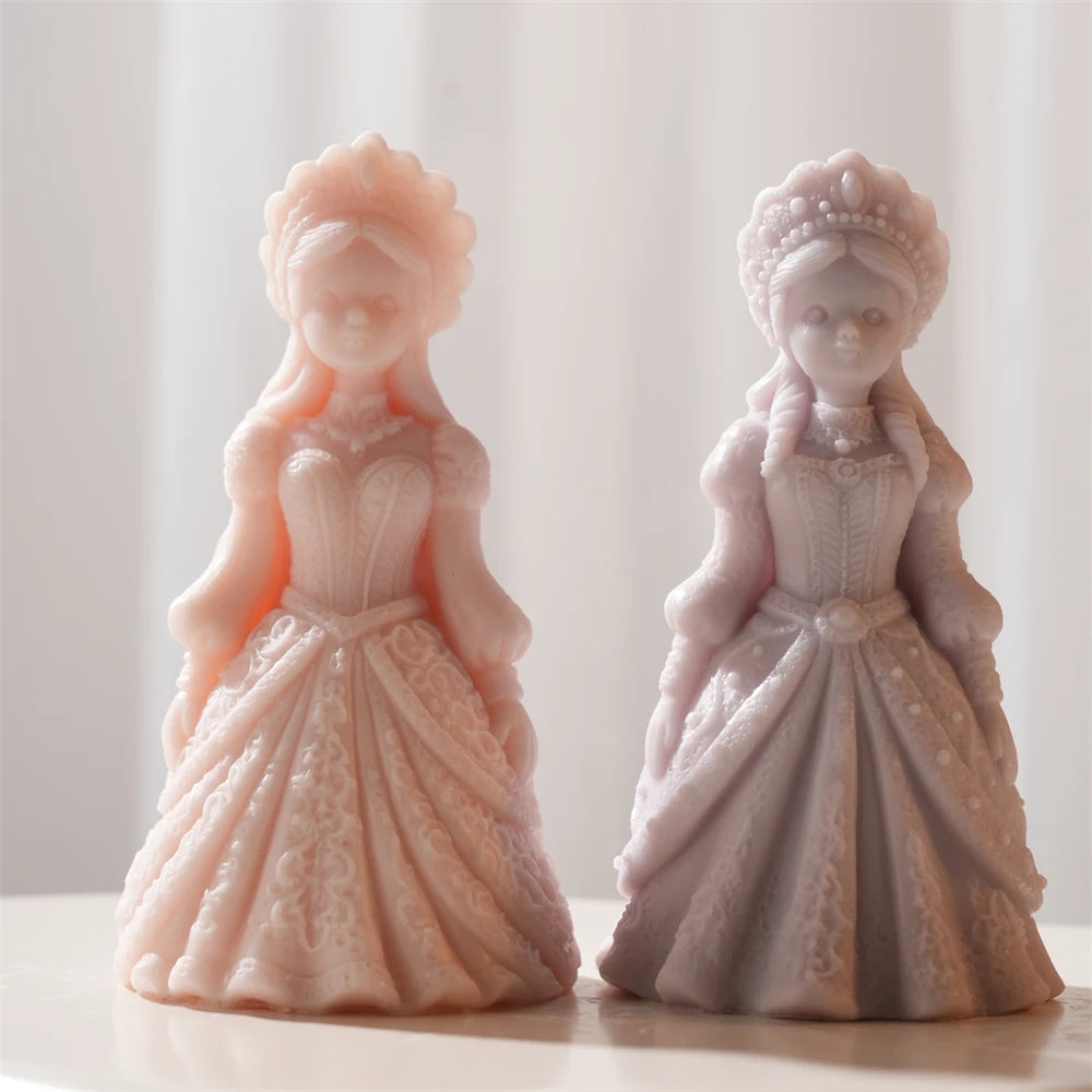 3D Crown Girl Silicone Candle Mold