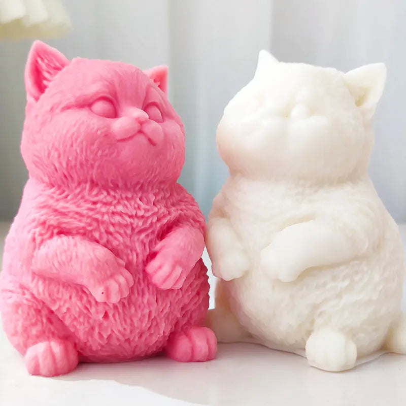 Cute Fat Cat Silicone Candle Mold