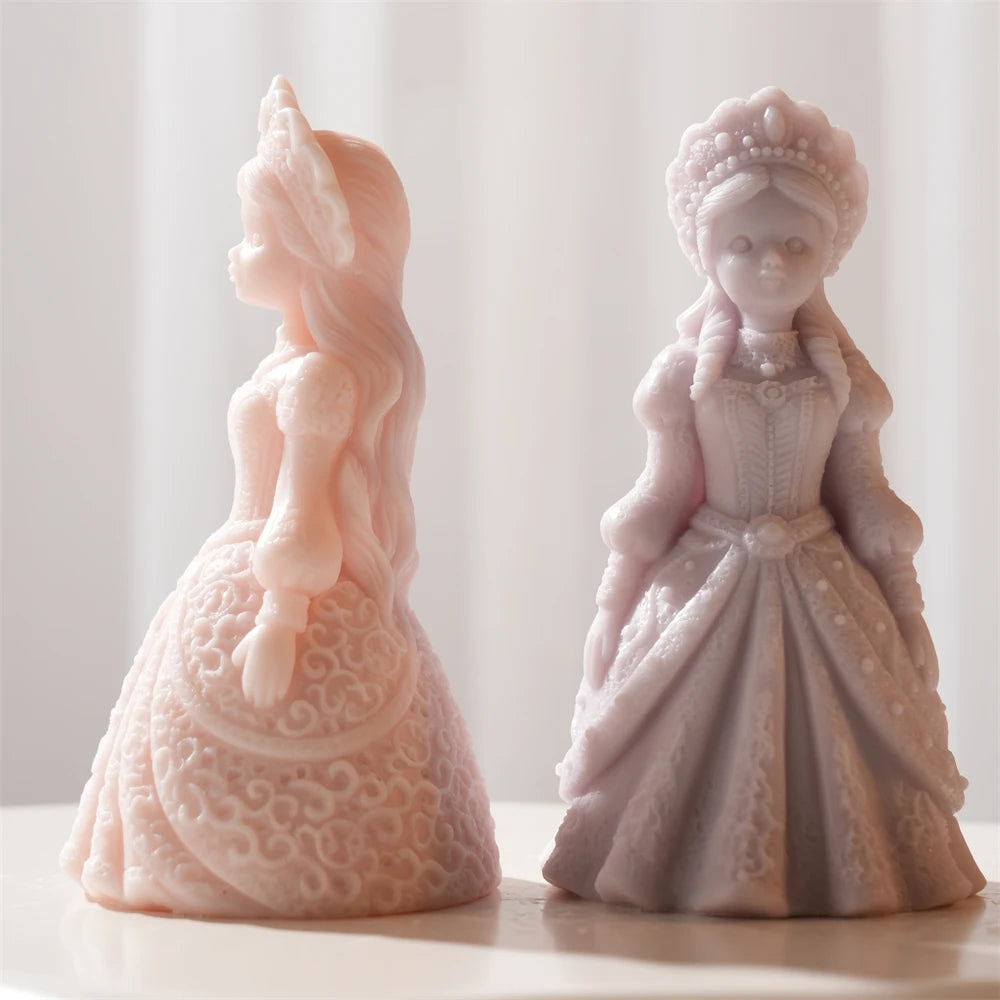 3D Crown Girl Silicone Candle Mold