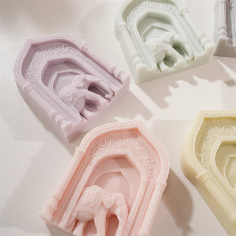 Mughal Boho Elephant Arch Silicone Candle Mold
