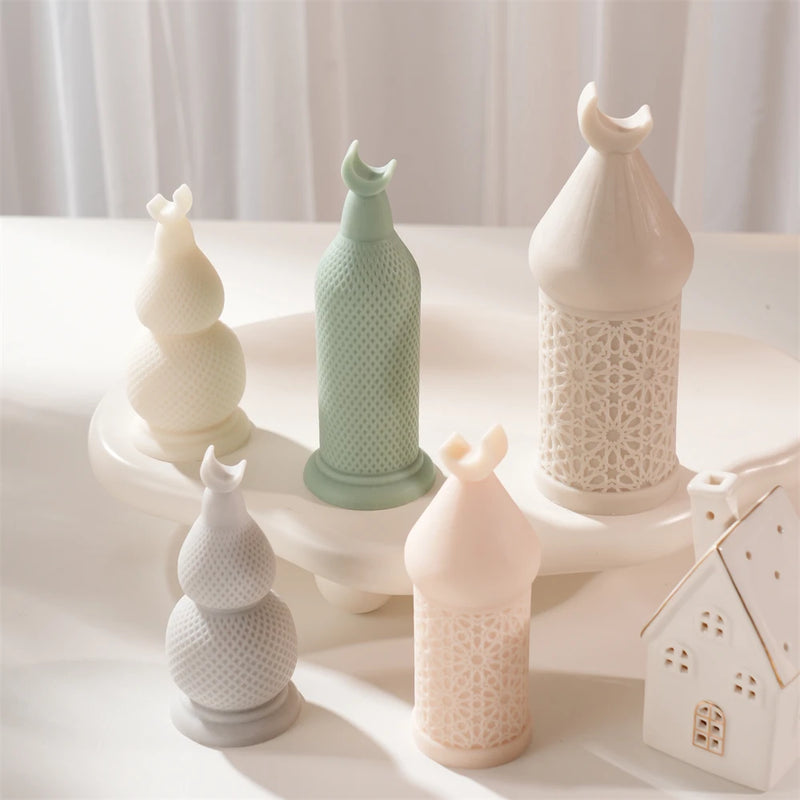Ramadan Kareem Moon Pillar Candle Silicone Mold