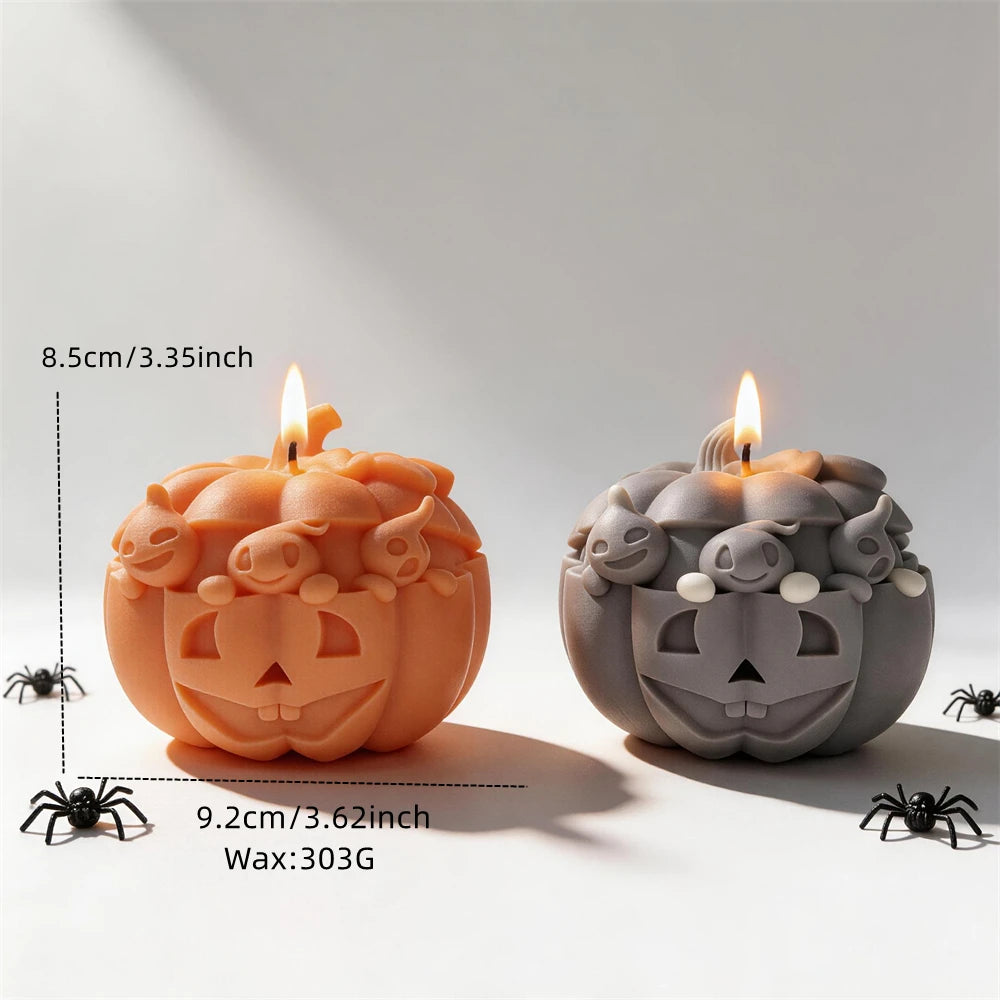 Ghost in Pumpkin Silicone Candle Mold for Halloween