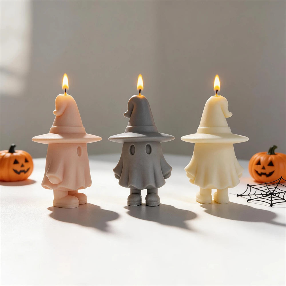 Cute Ghost Witch Silicone Candle Mold for Halloween