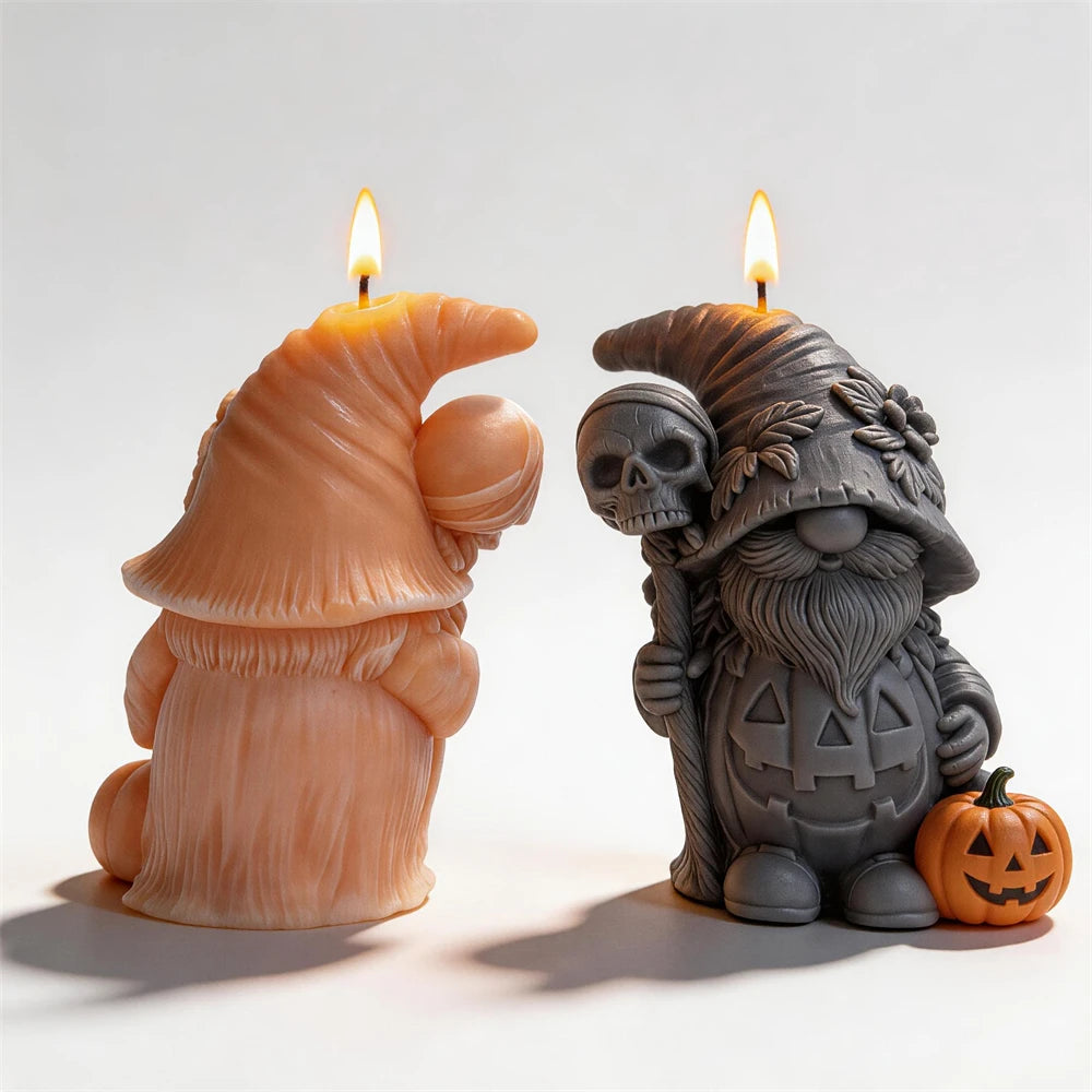 Halloween Pumpkin Gnome Silicone Candle Mold
