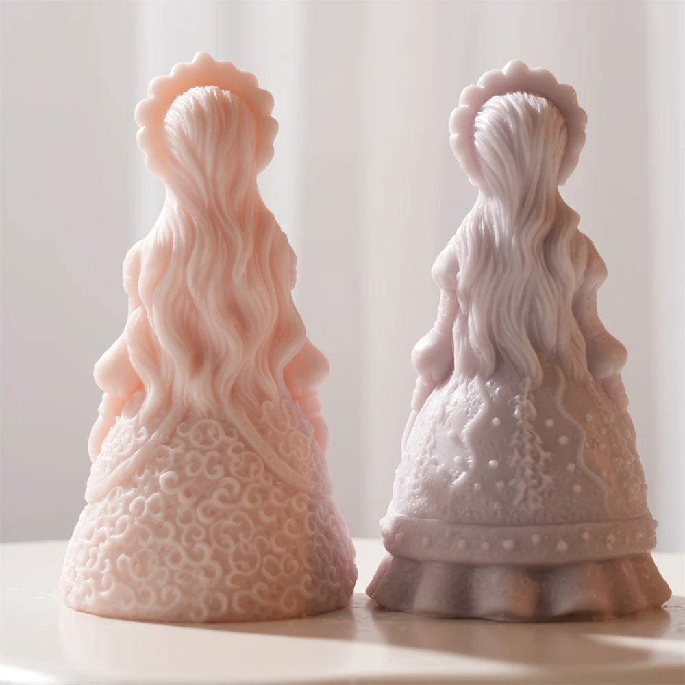 3D Crown Girl Silicone Candle Mold