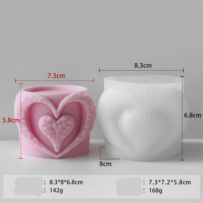 Heart Cup Silicone Candle Mold