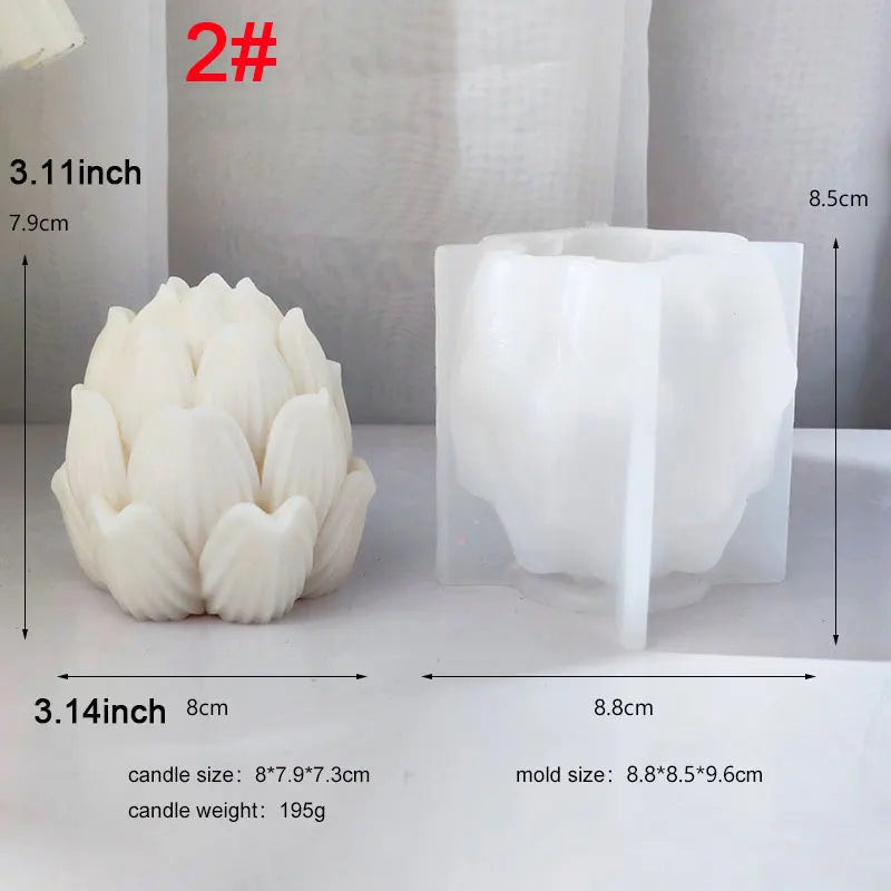 Buddhism Lotus Flower Candle Mold