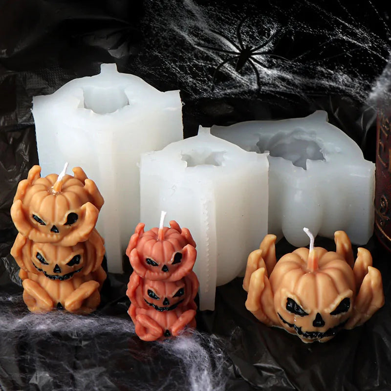 Halloween Devil Pumpkin Skull Candle Mold