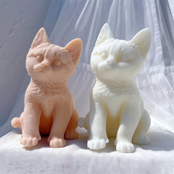 Sitting Tabby Cat Candle Silicone Mold