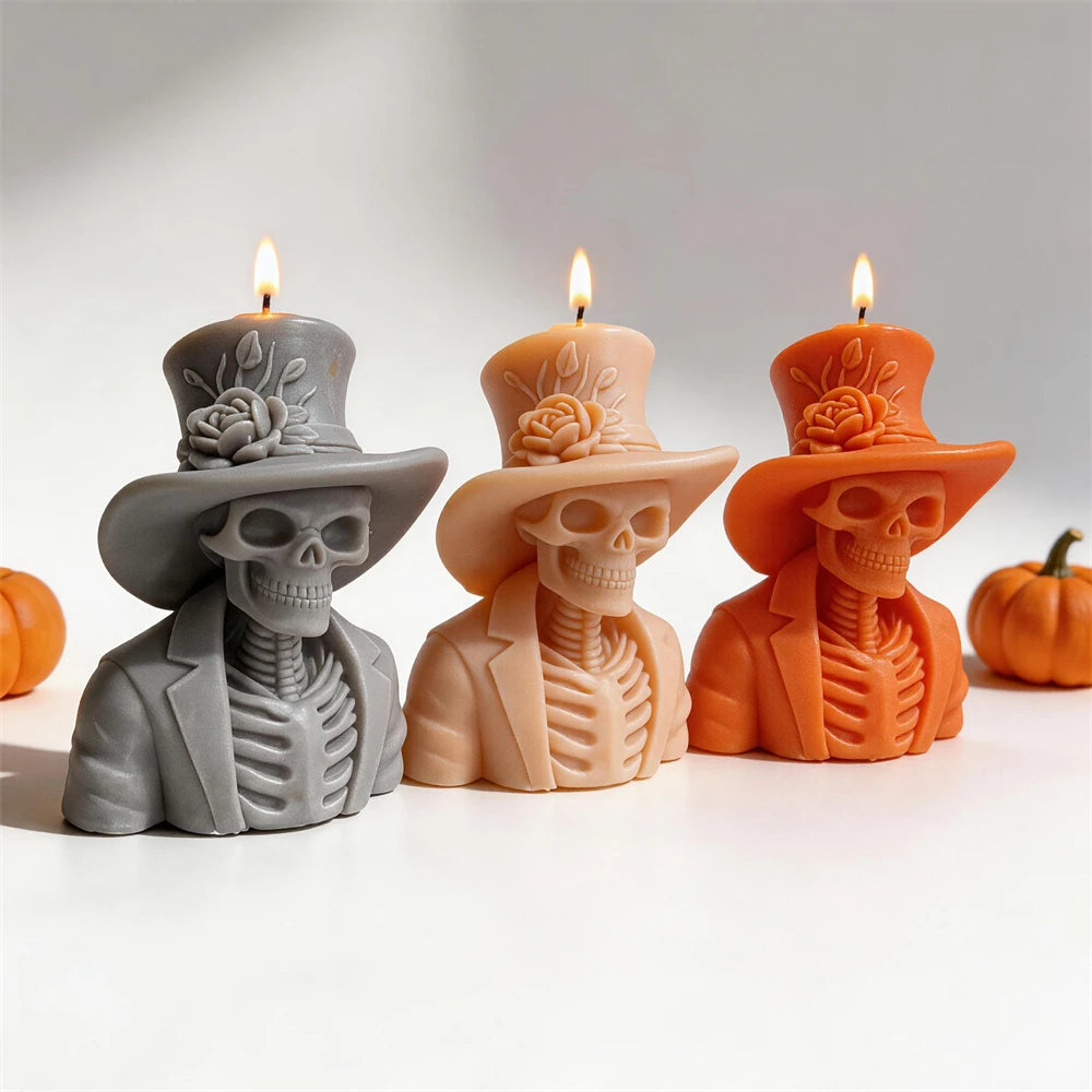 Halloween Zombie Skeleton Silicone Candle Mold