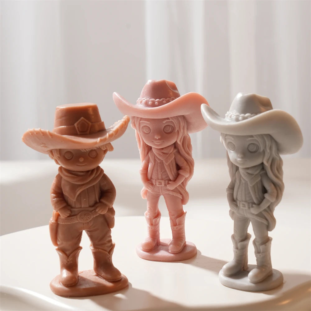 Cowboy & Cowgirl Silicone Candle Mold