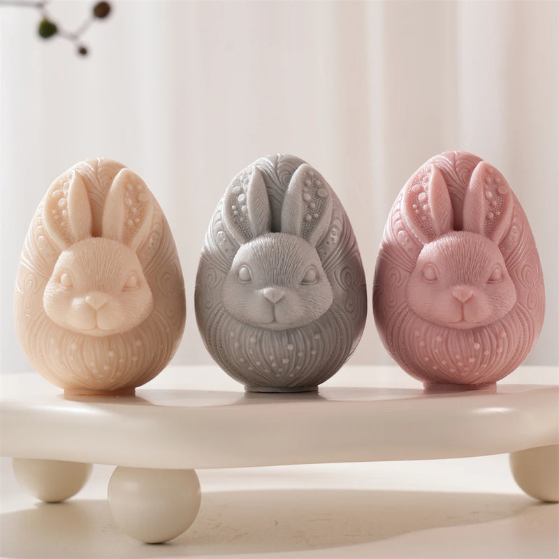 Easter Egg Rabbit Candle Silicone Mold DIY Craft