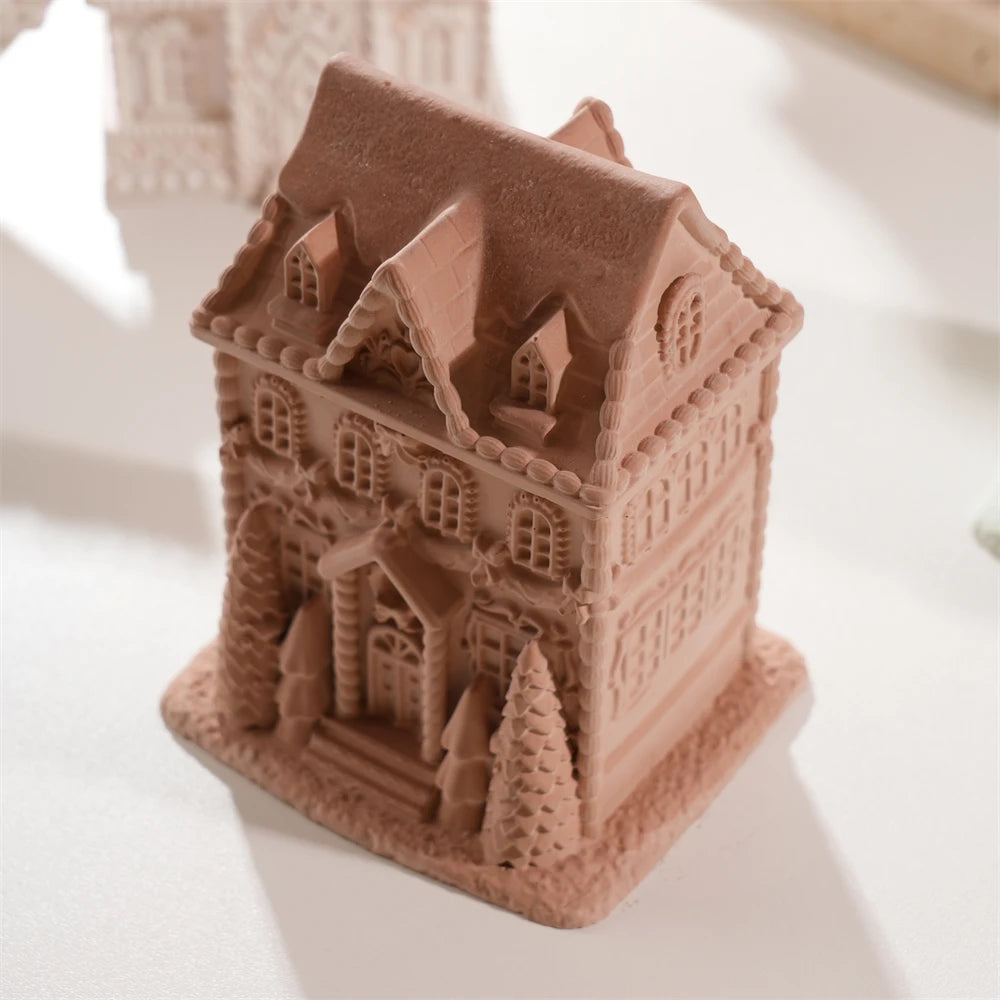 Gingerbread House Candle Jar Mold for DIY Christmas Candles