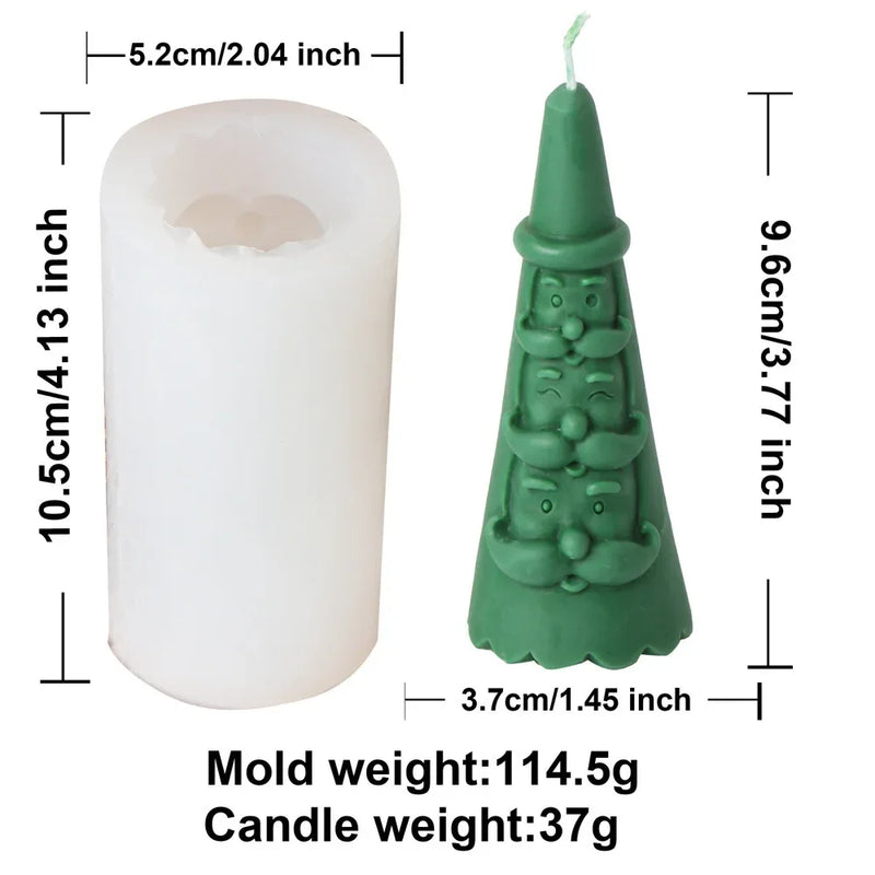 Long Hat Christmas Silicone Candle Molds