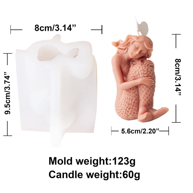 Delicate Mermaid Shape Silicone Candle Mold