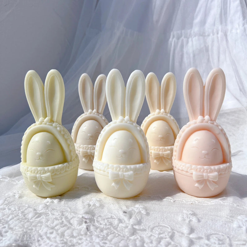 Easter Bunny Silicone Candle Mold - 3D Rabbit Wax Molds