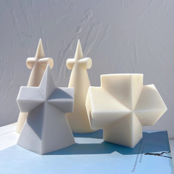 Geometric Cross Shaped Silicone Candle Mold