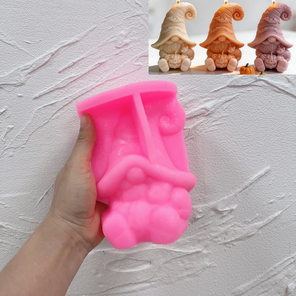 Halloween Bat Cat Gnome Silicone Candle Mold