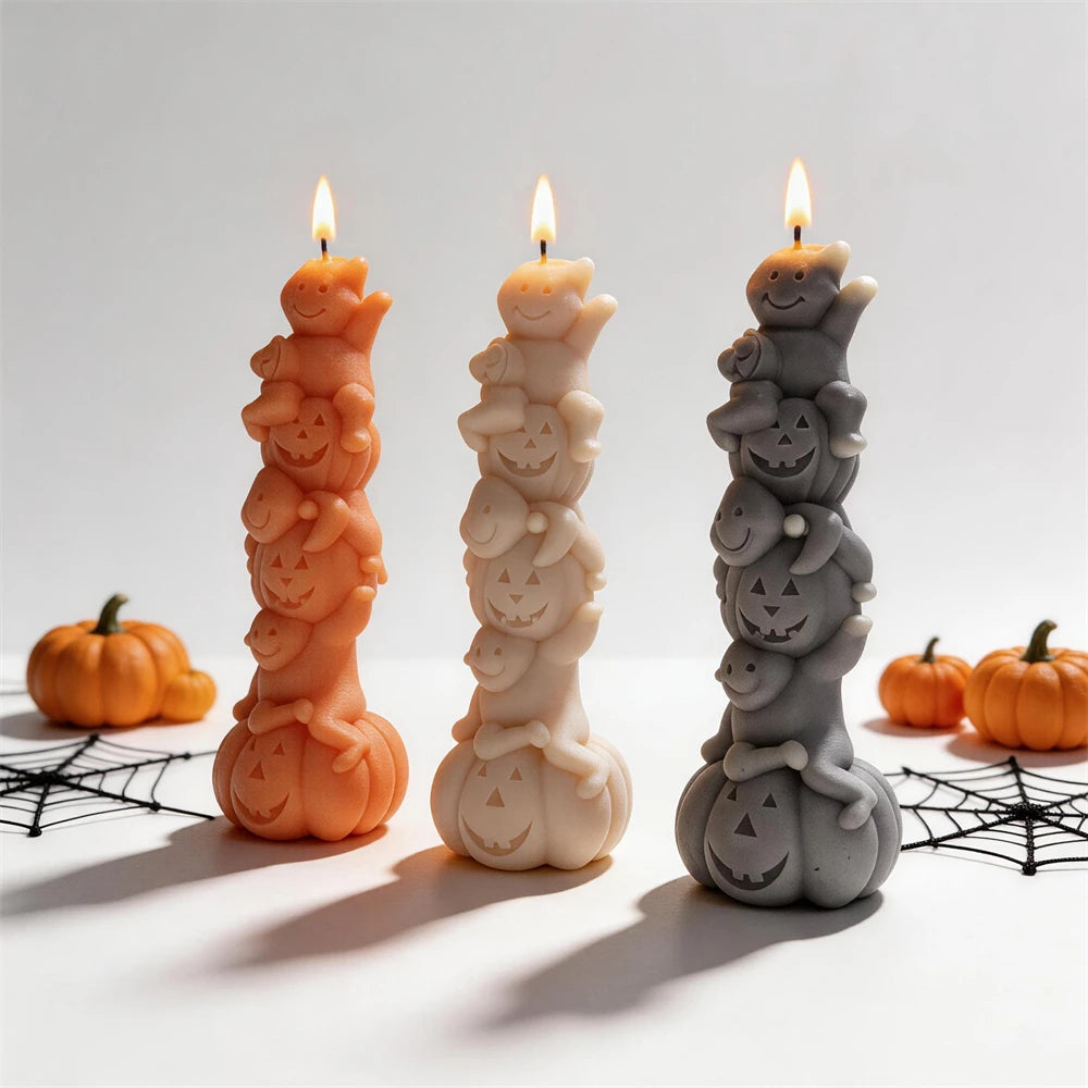 Pumpkin Tower Silicone Candle Mold for Halloween