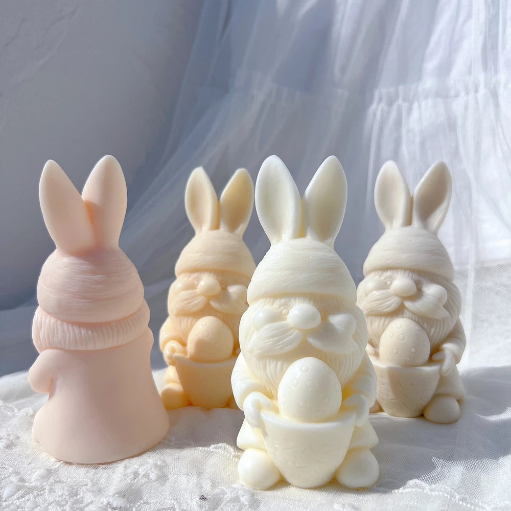 Easter Bunny Silicone Candle Mold - 3D Rabbit Wax Molds