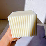 Big Size Ribbed Square Cube Candle Mold